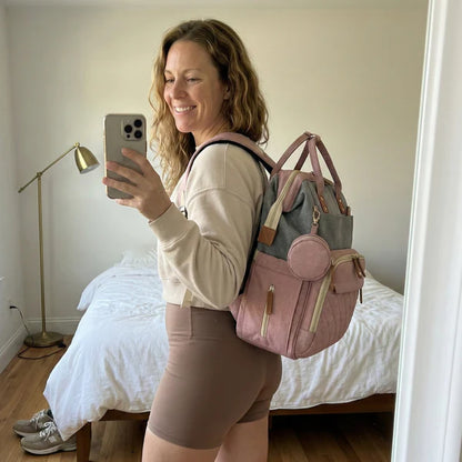 Sac à Dos à Langer Étanche USB avec Compartiments