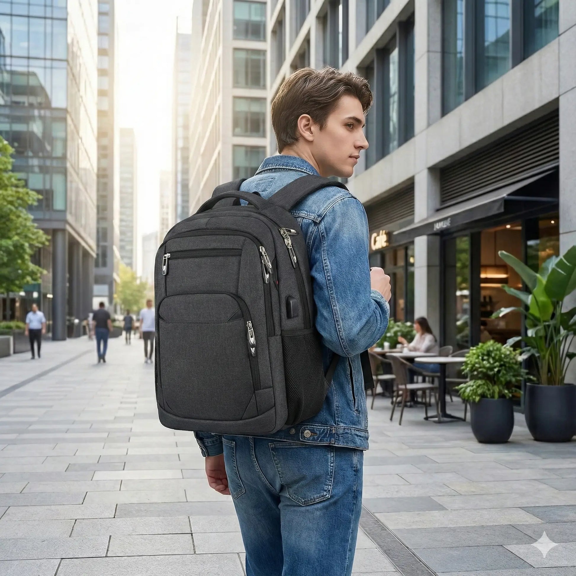 Sac à Dos Homme Ordinateur Multi-Poches 40L Noir MAGLITY