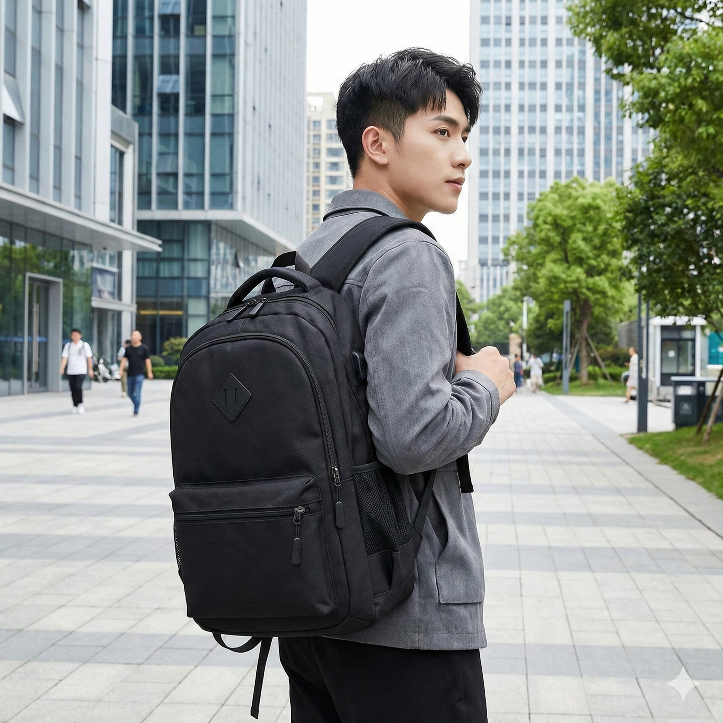 Sac à Dos école 30L Noir avec USB