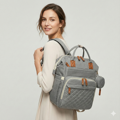 Sac à Dos à Langer Étanche USB avec Compartiments