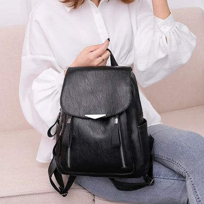 Sac à Dos Femme Cuir Luxe Double Zip