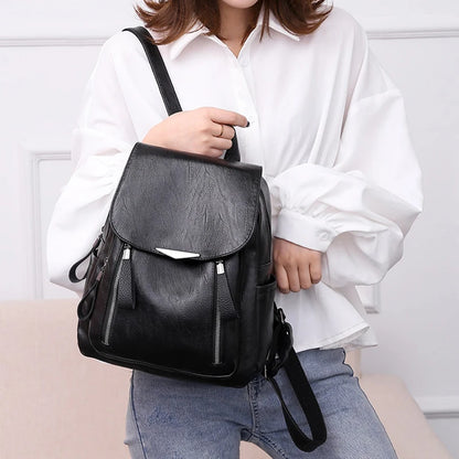 Sac à Dos Femme Cuir Luxe Double Zip