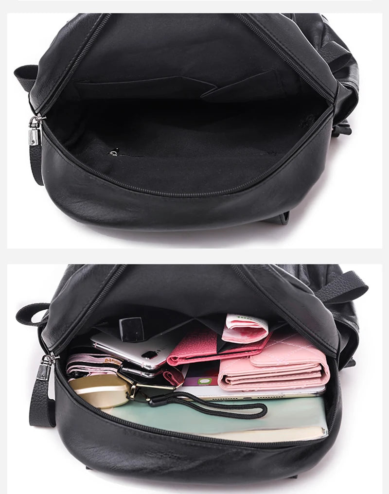 Sac à Dos Femme Cuir Luxe Double Zip