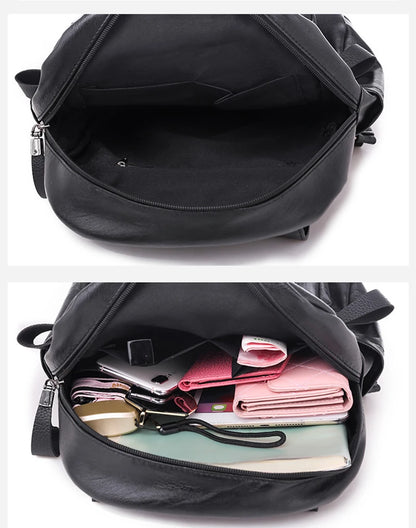 Sac à Dos Femme Cuir Luxe Double Zip