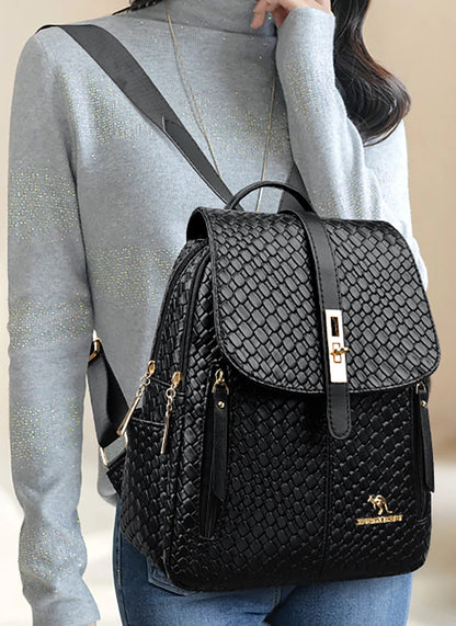 Sac à Dos Femme Chic Cuir Noir Vintage