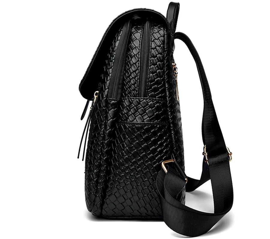 Sac à Dos Femme Chic Cuir Noir Vintage