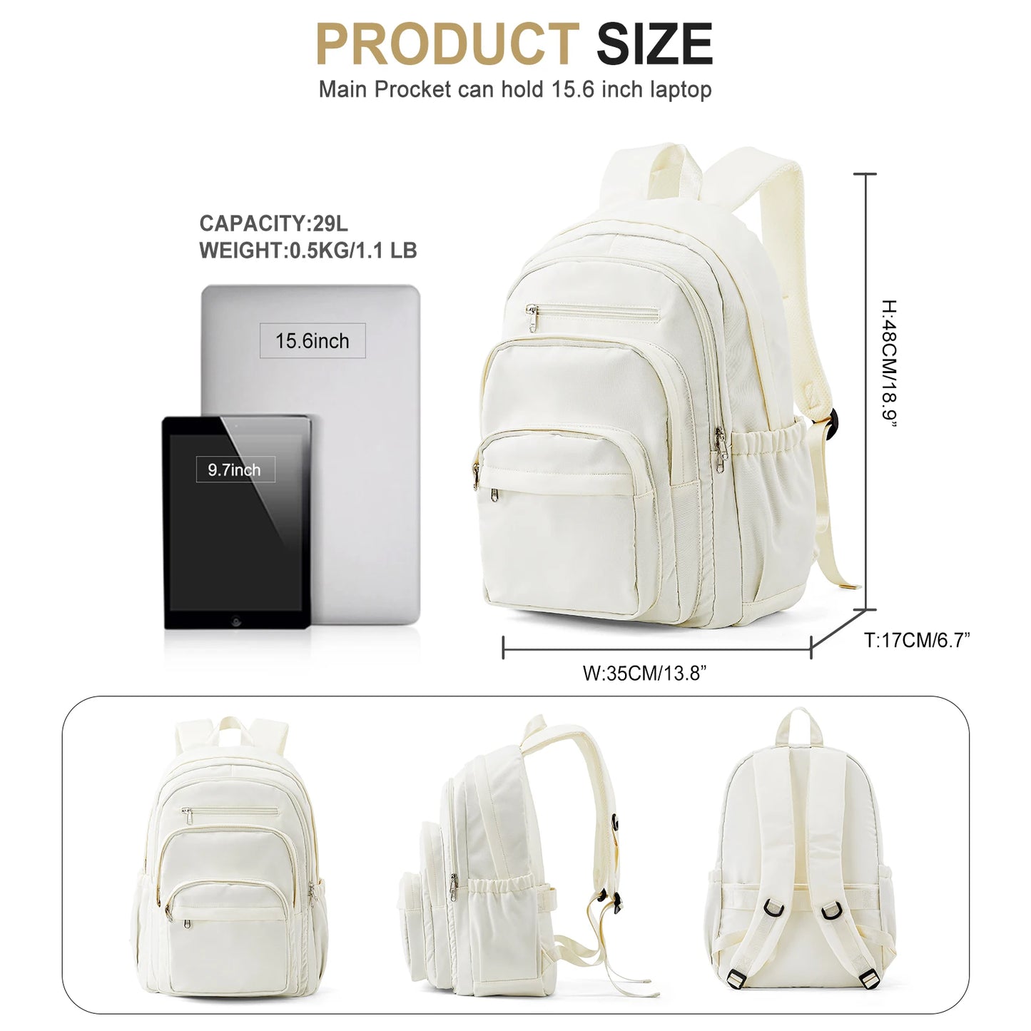 Sac à Dos Fille École Multi-Poches