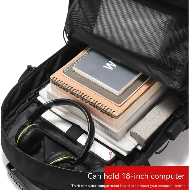 Sac à Dos Homme 40L Noir avec Compartiment Chaussures