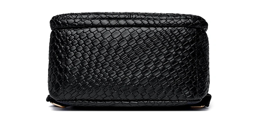 Sac à Dos Femme Chic Cuir Noir Vintage