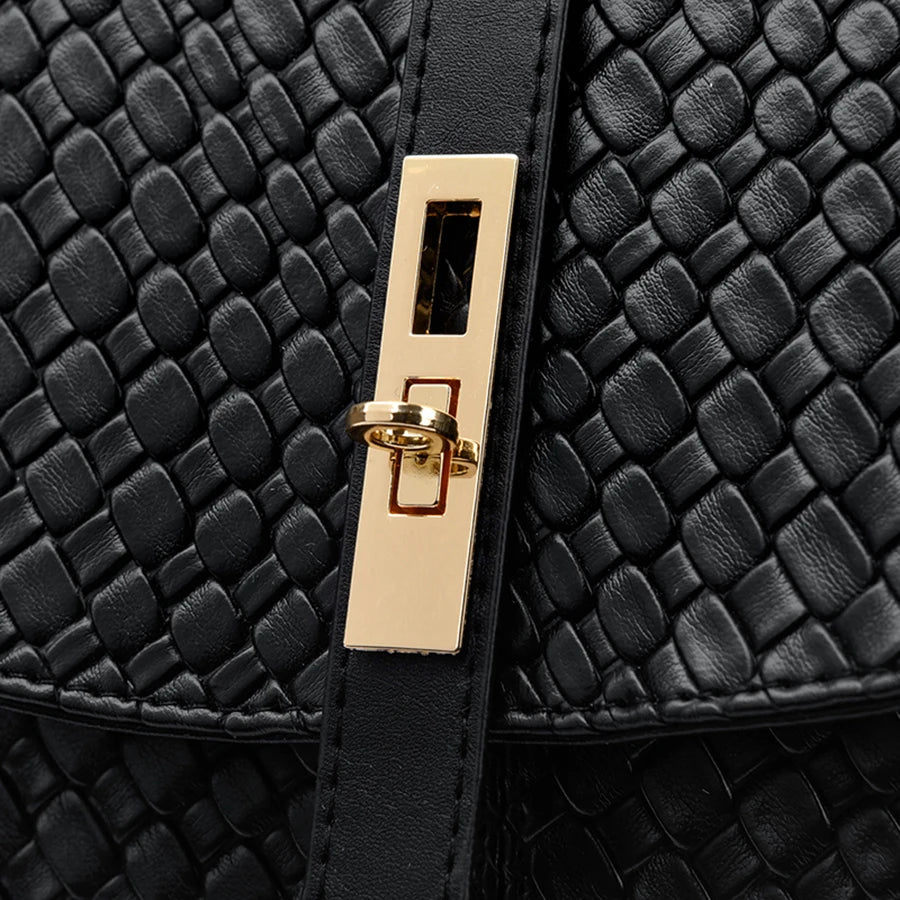 Sac à Dos Femme Chic Cuir Noir Vintage