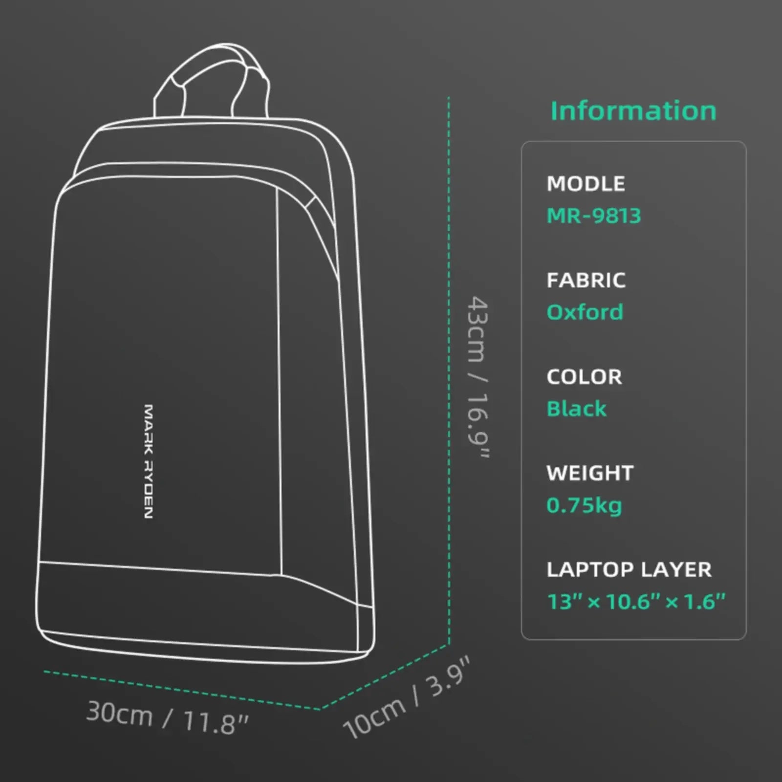 Sac à dos Ordinateur Étanche pour Travail & École 