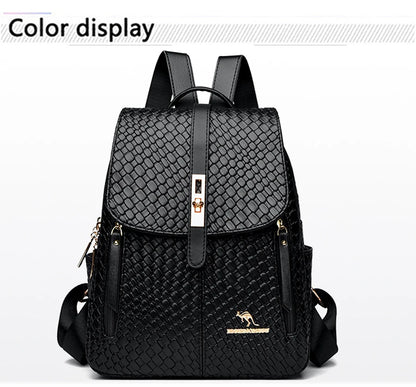 Sac à Dos Femme Chic Cuir Noir Vintage