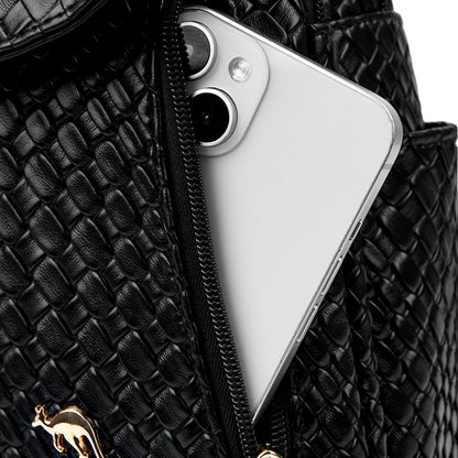 Sac à Dos Femme Chic Cuir Noir Vintage